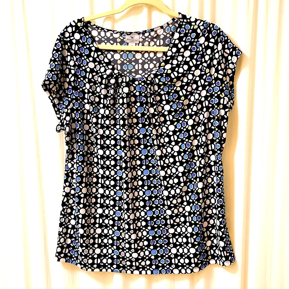 Worthington Short Sleeve Woman’s Geometric Top